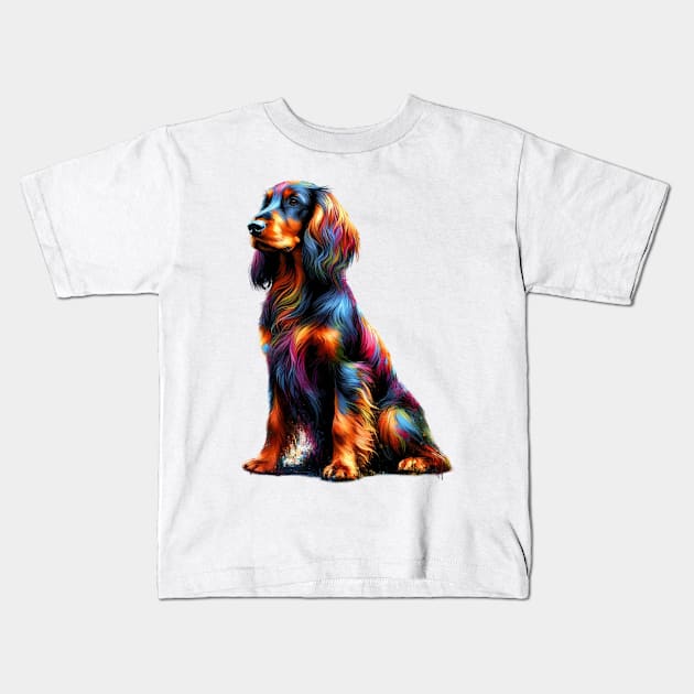 Colorful Deutscher Wachtelhund in Expressive Splash Art Kids T-Shirt by ArtRUs